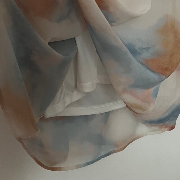 Vila cowl neck cami maxi dress (10) in abstract dream print cream peach blue - Picture 5 of 11